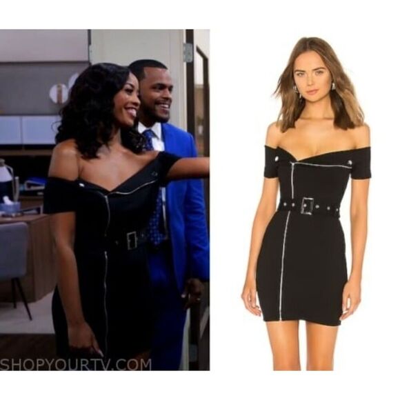 Revolve Superdown Women's Size XS Black Terri Moto Bodycon Mini Dress Rockabilly - Picture 7 of 17